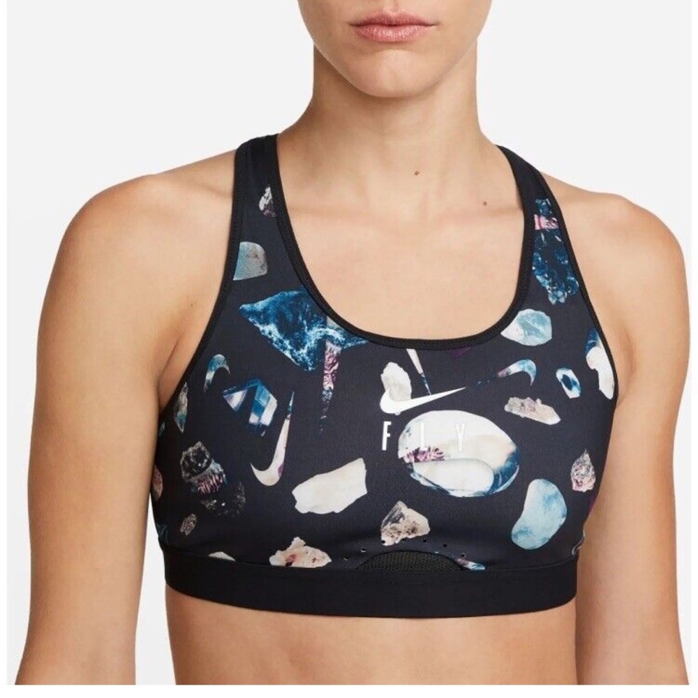 Nike Women's Dri-FIT High-Support‎ Adjustable Sports Bra DR0313-010 Size L (A-B)